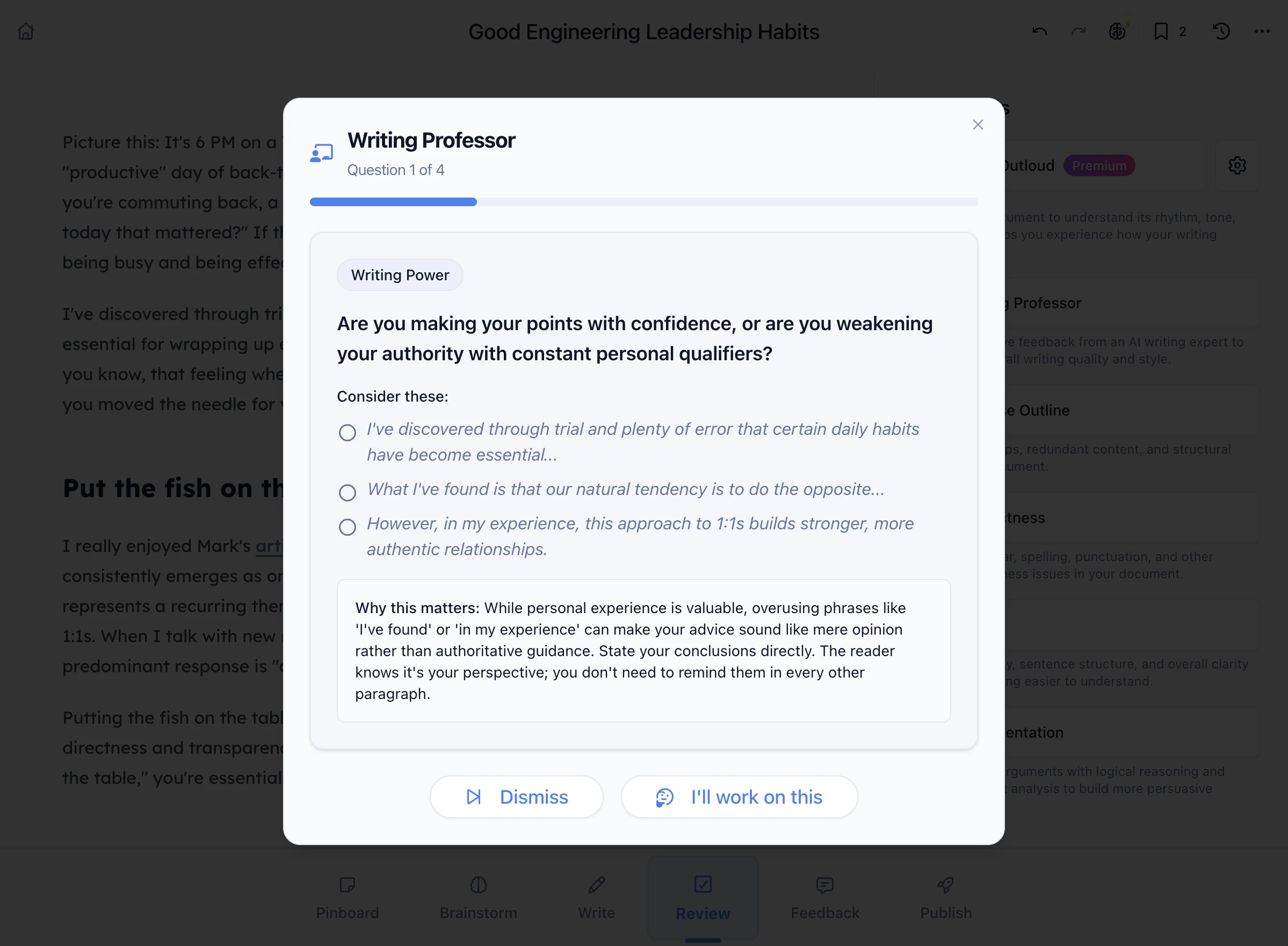 BlueTip Writing Professor - AI writing feedback with Socratic questioning